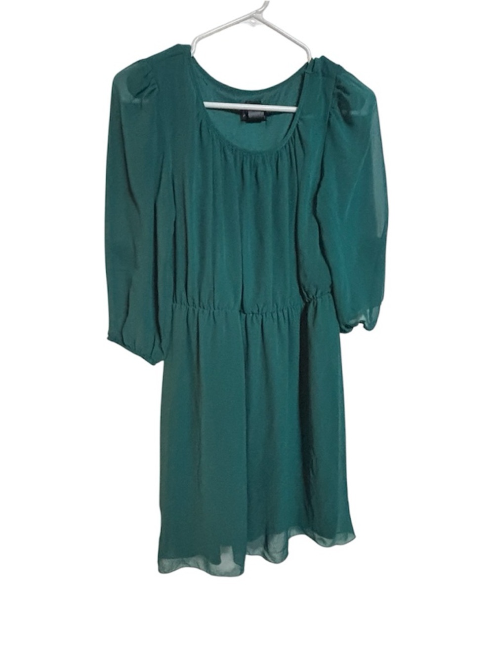 Enfocus Petite Teal Chiffon Blouson Dress
